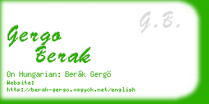 gergo berak business card